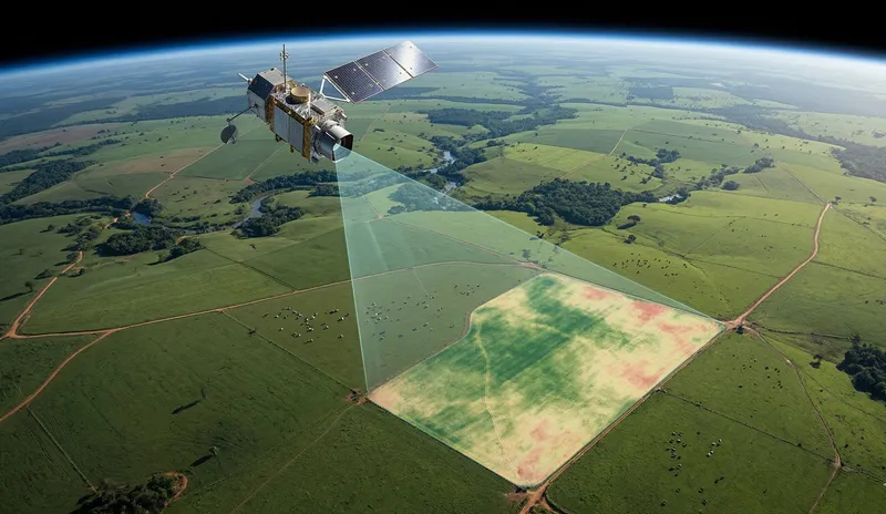 Imagem de satélite mostrando pastagem monitorada